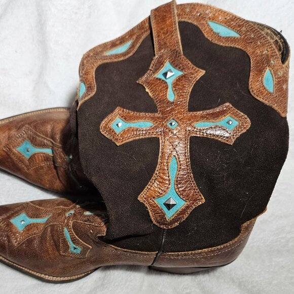 Ariat 10007857 Tawny Brown Heavenly Cross Overlay Cowgirl Boots Women's US 10 B - Picture 1 of 10